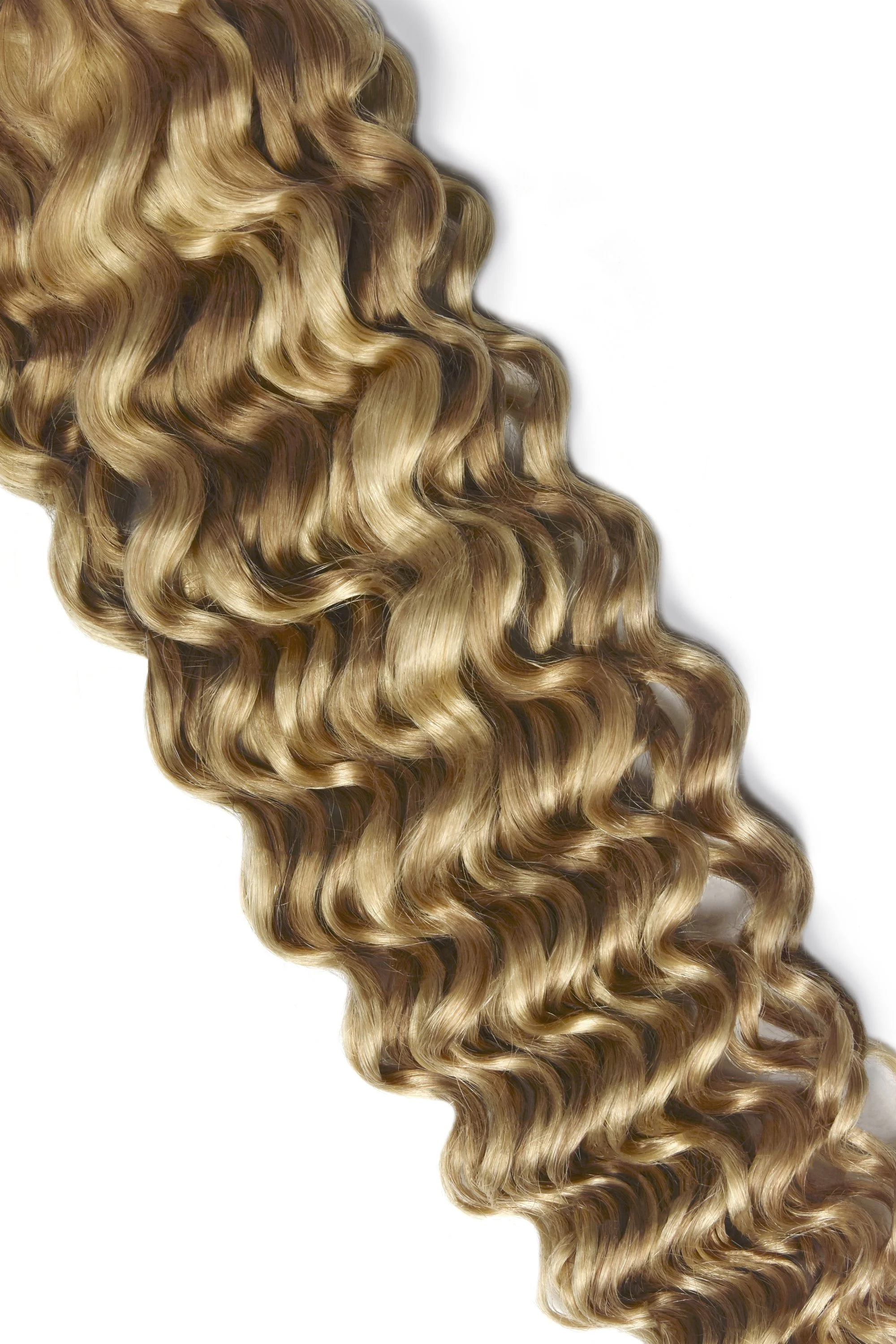Curly Full Head Remy Clip in Human Hair Extensions - Peaches & Cream (#27/613) - Image 4