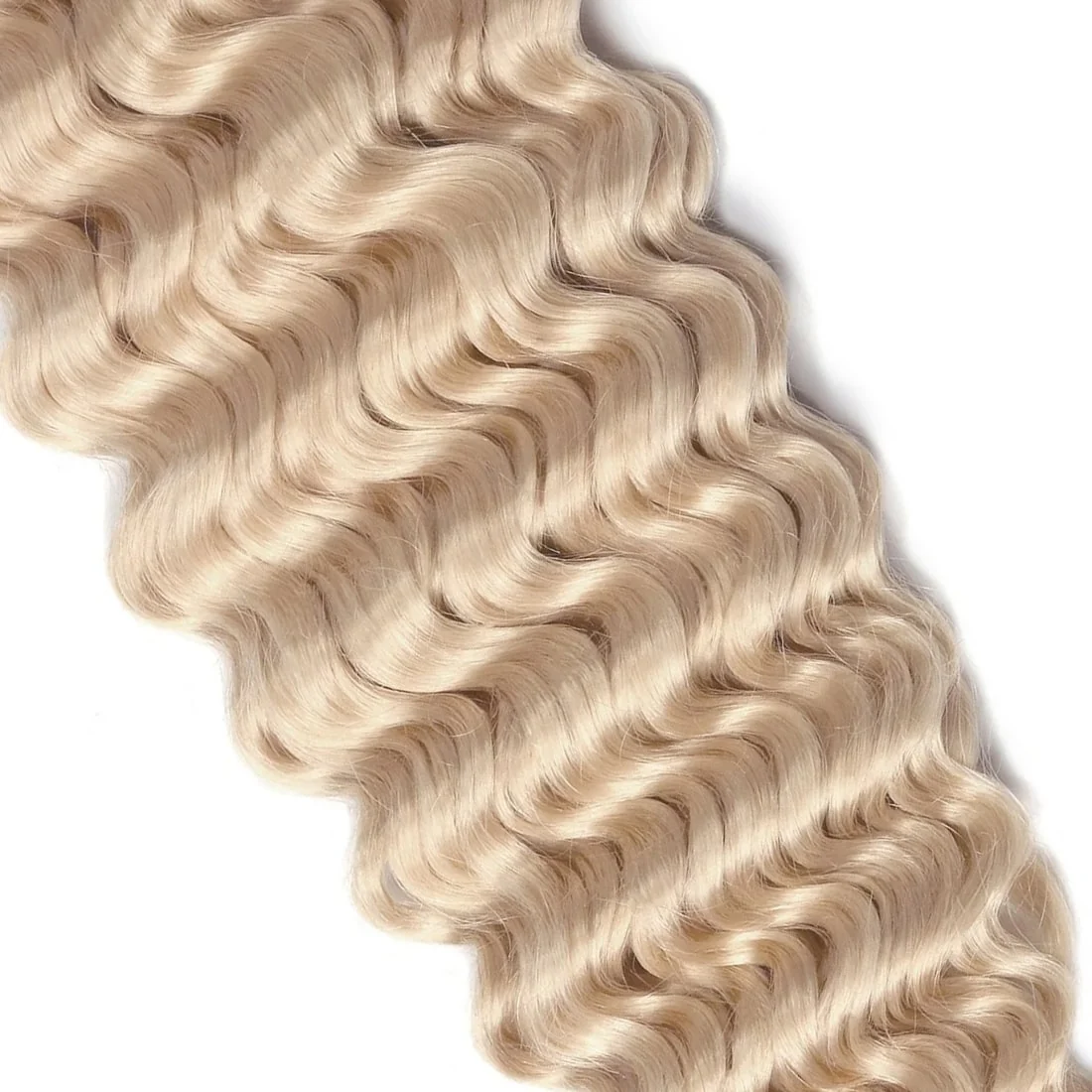 Curly Full Head Remy Clip in Human Hair Extensions - Light Ash Blonde (#22) - Image 4