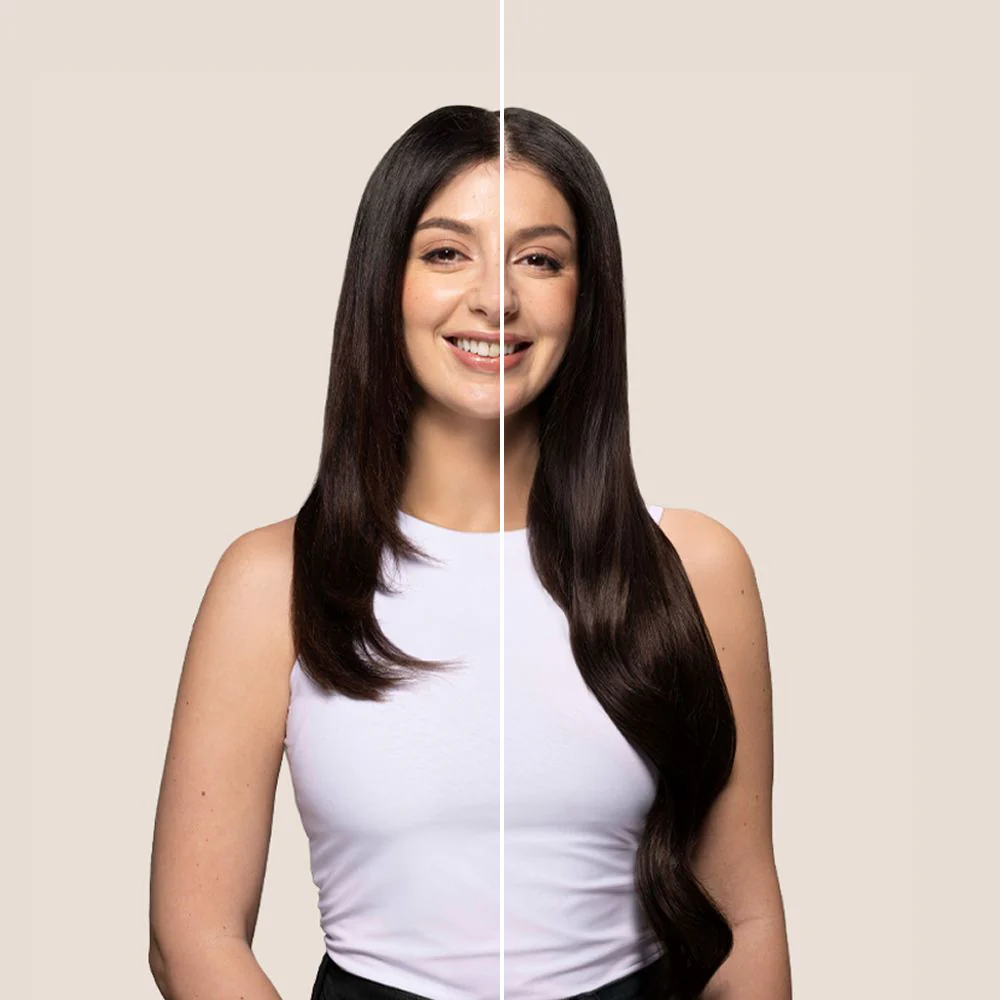 Double Wefted Full Head Remy Clip in Human Ombre Hair Extensions - Silver Black Ombre (#T1B/SG) - Image 3