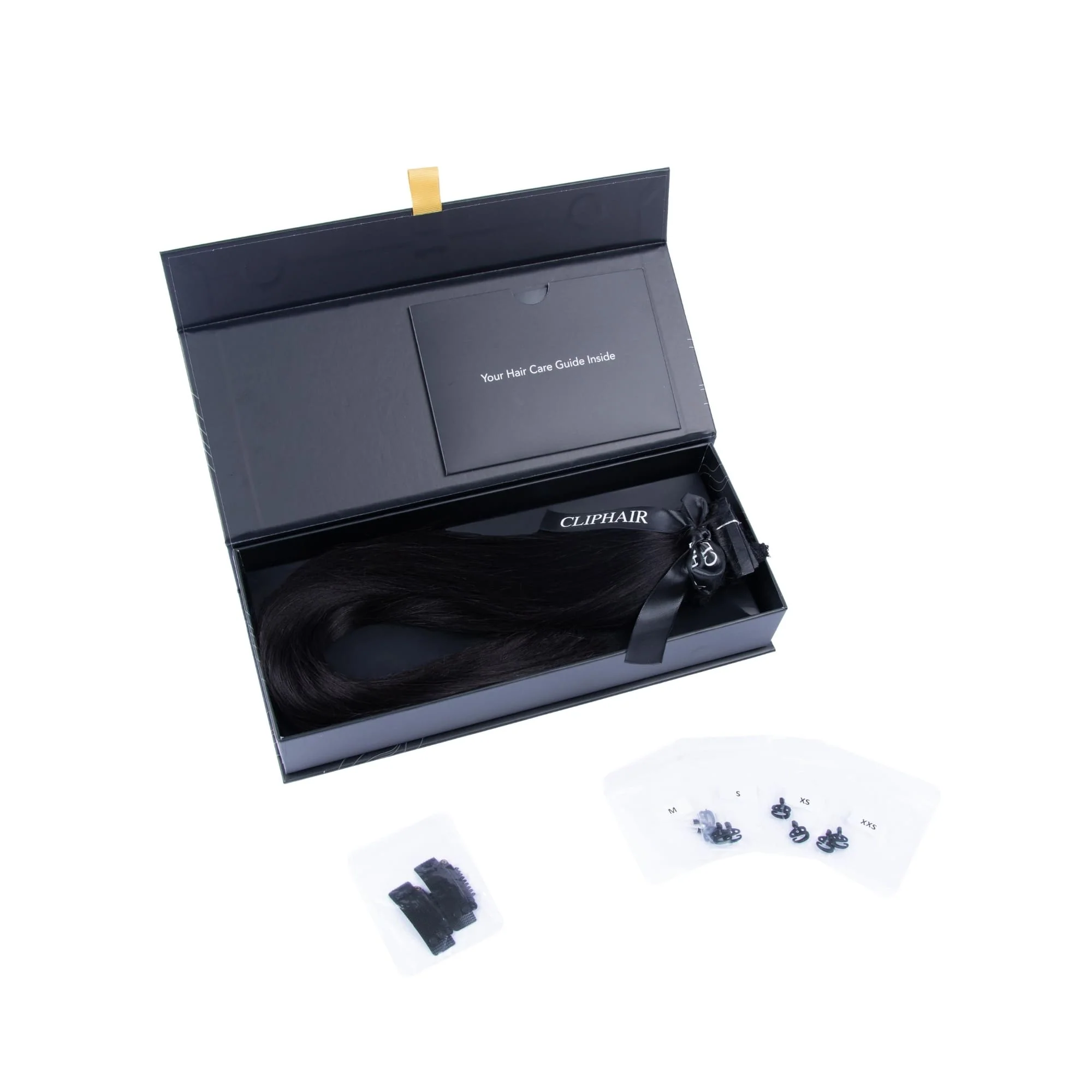 Off/Natural Black (#1B) Halo Hair Extensions - Image 4