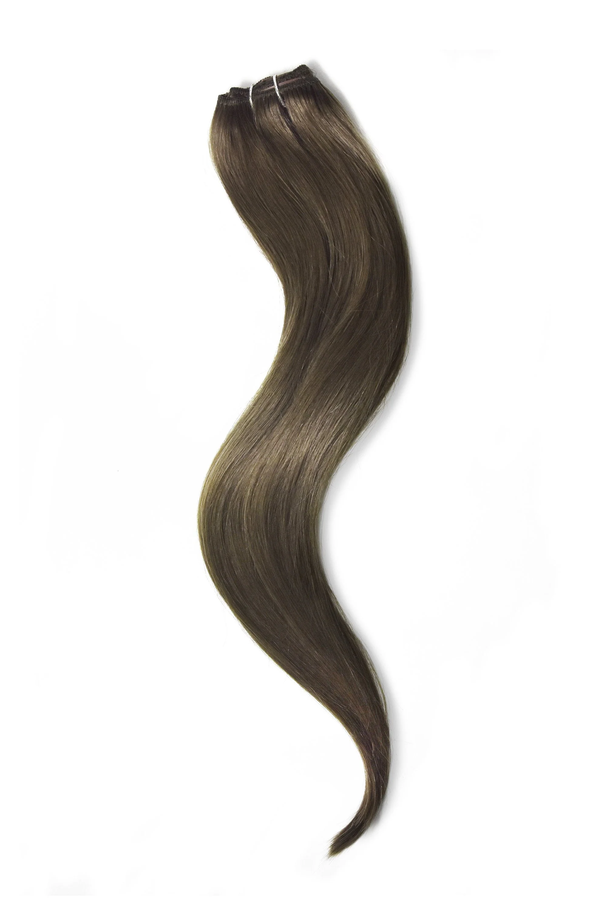 Ash Brown (#9) One Piece Clip In Hair Extensions (Top-Up) - Image 3