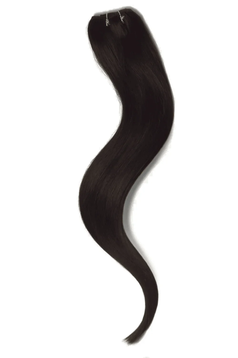 Darkest Brown (#2) One Piece Clip In Hair Extensions (Top-Up) - Image 3
