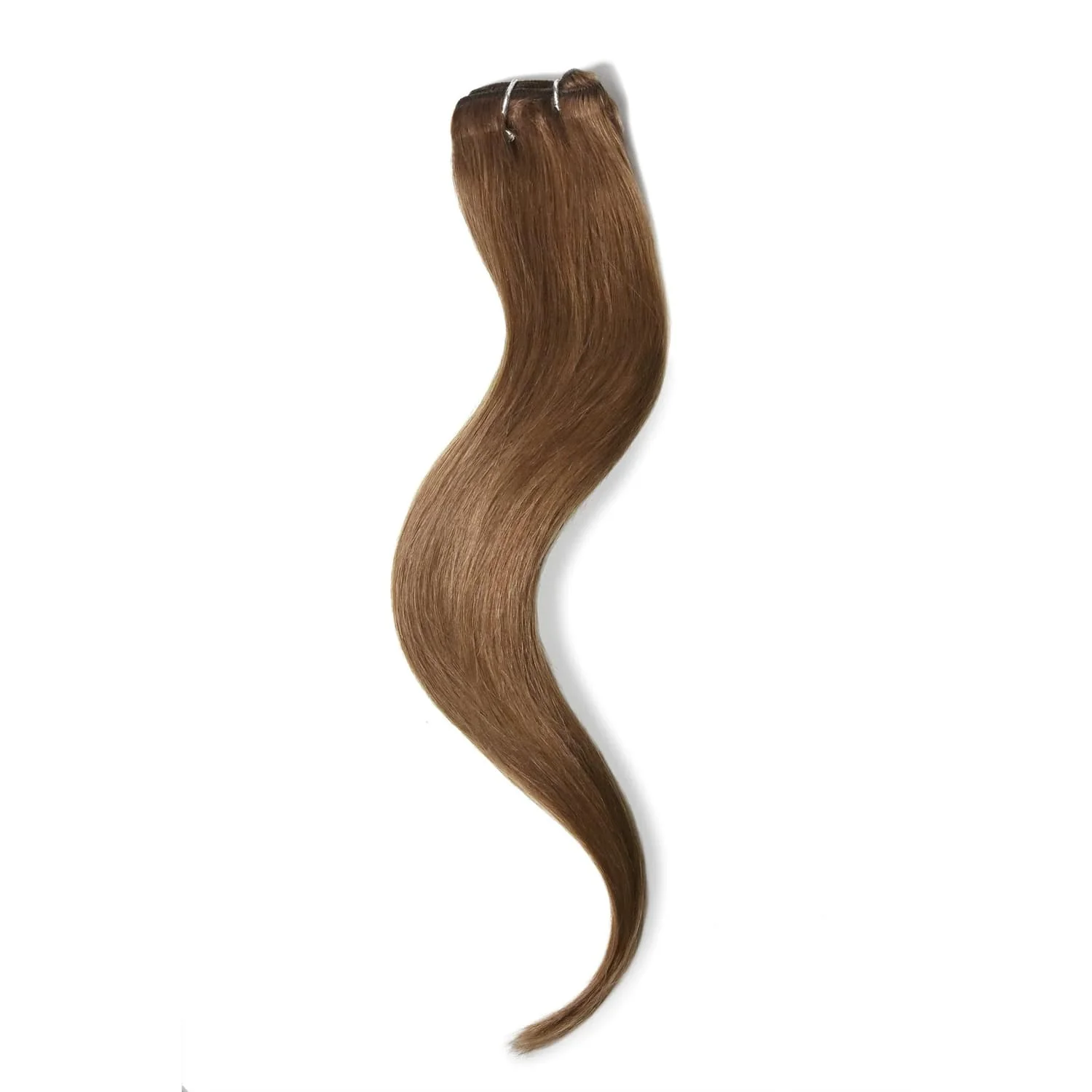 Medium Ash Brown (#8) One Piece Clip In Hair Extensions (Top-Up) - Image 3
